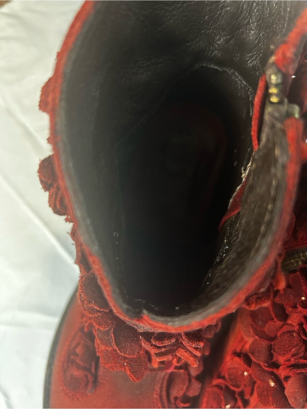 LIBERTY Women's Red Floral Suede Ankle Boots MADE IN MEXICO Size 8.5 - Picture 15 of 16